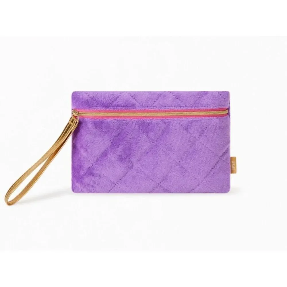 Brand New Ipsy HTF Purple Velvet Crush Cosmetic Travel Makeup Bag